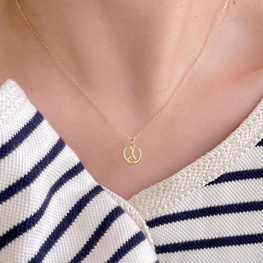 Collar con colgante de nudo de agua alcalina, geométrico minimalista, de plata de ley 925 con baño de oro