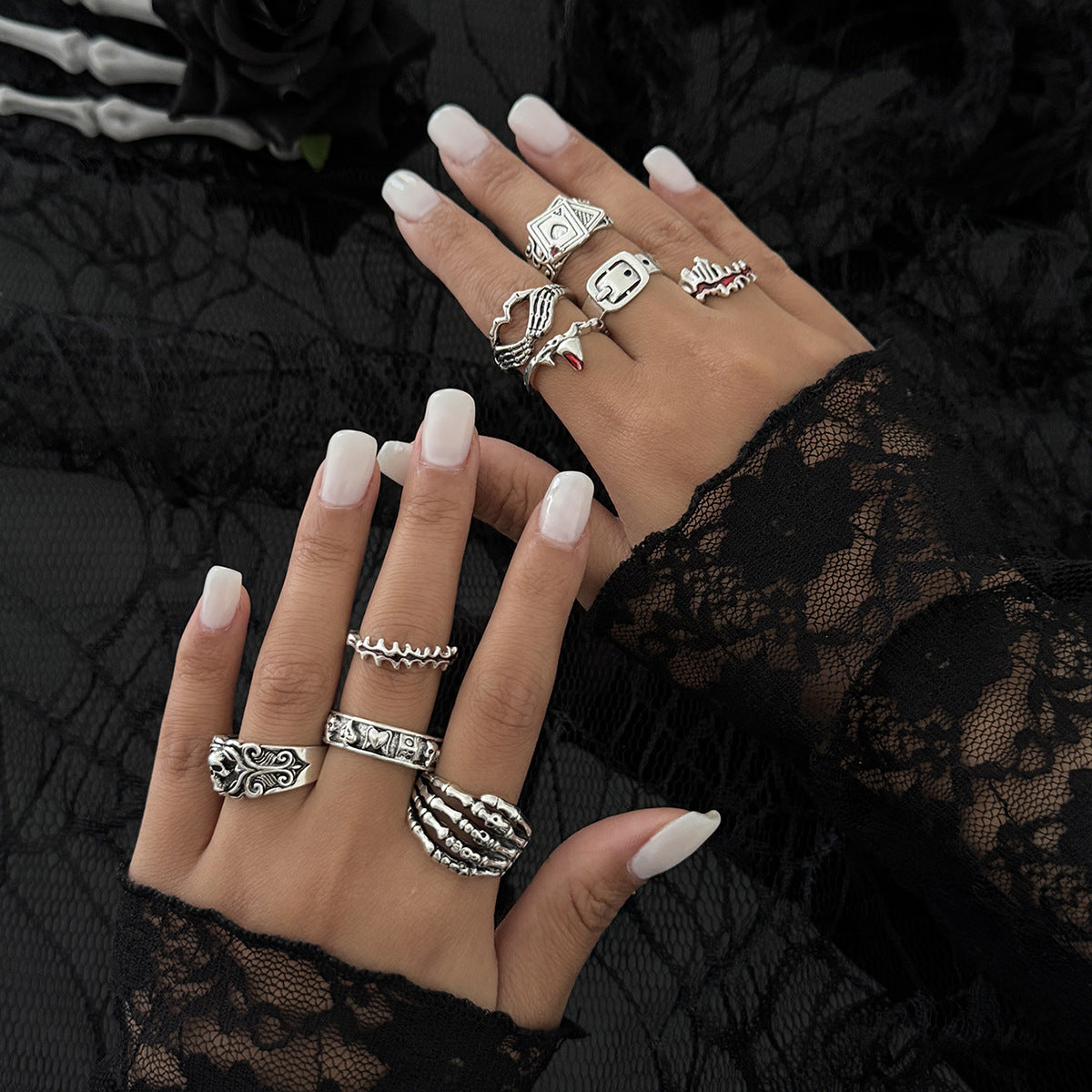 Minimalist Punk Geometric Animal Alloy Plated Ring