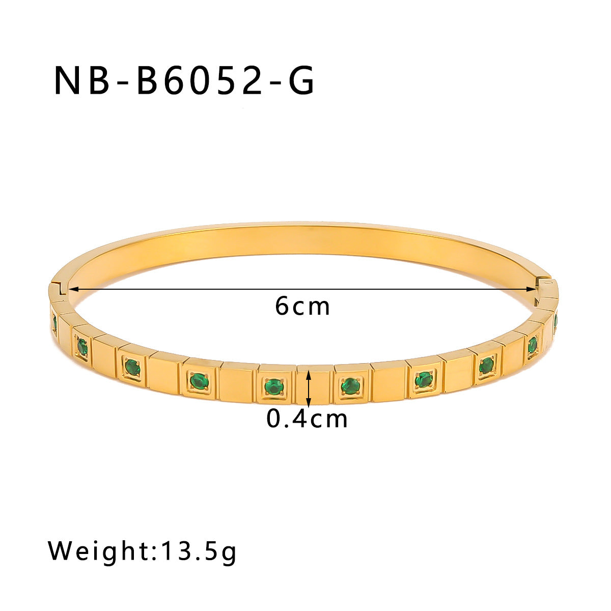 Geometric Heart-Shaped Titanium Steel Bracelet with Zircon Inlays Plated in 18K Gold for Women