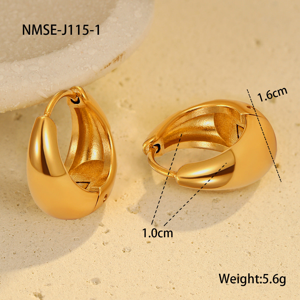 Modernos pendientes de acero inoxidable con forma de U, estilo vintage y diseño geométrico, para mujer, con acabado chapado