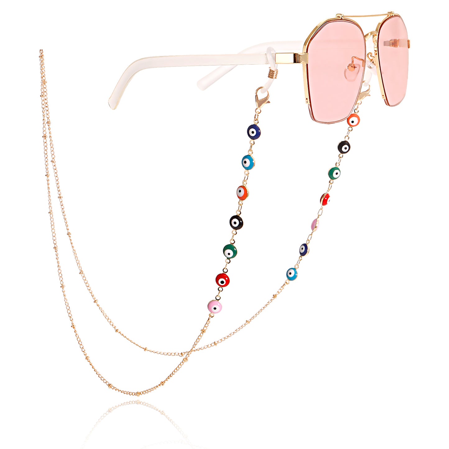 Fashion Crystal Evil Eye Alloy Glasses Chain Mask Holder