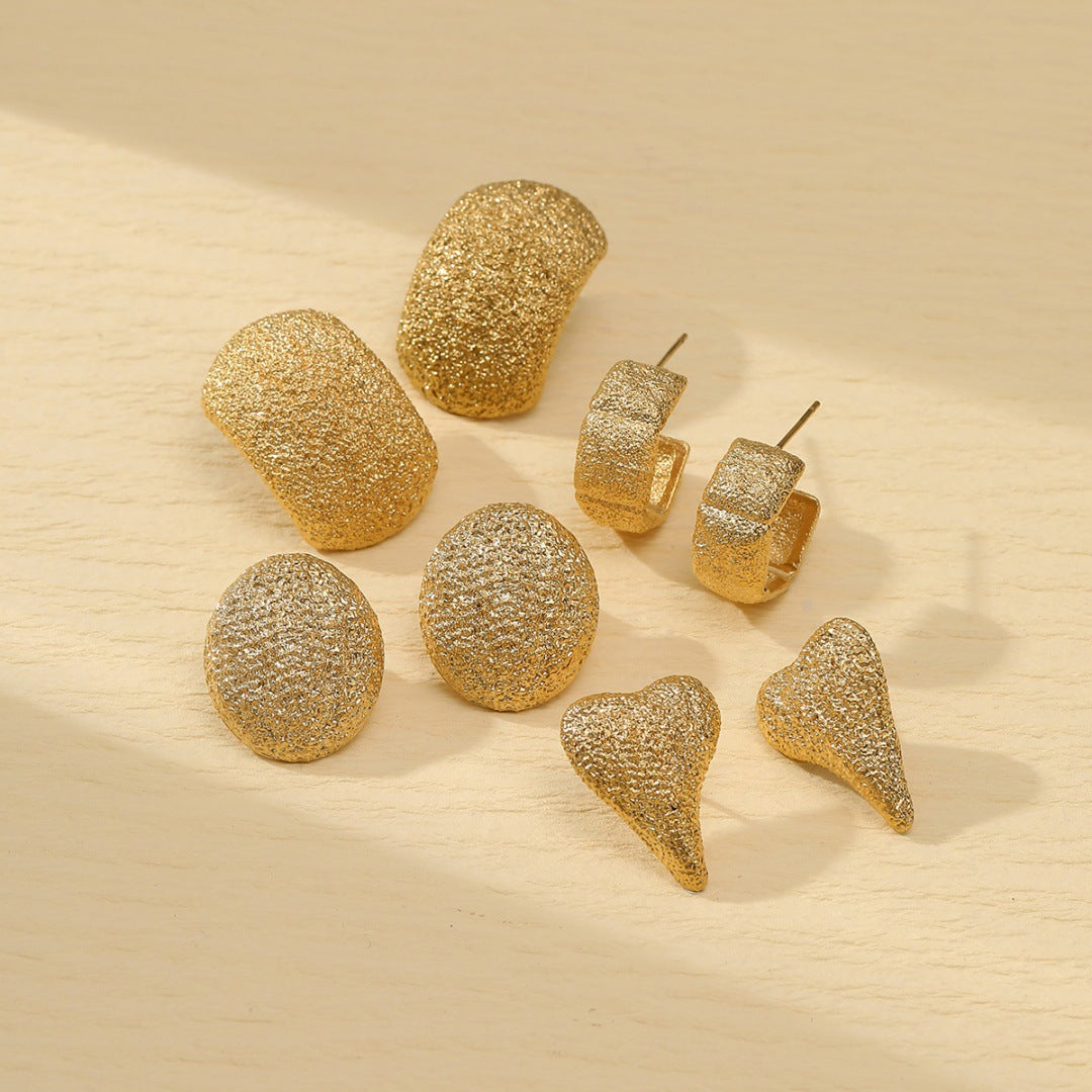 Pendientes de titanio de acero inoxidable con acabado mate, pendientes de mujer a la moda, joyería de acero inoxidable de lujo con superficie chapada