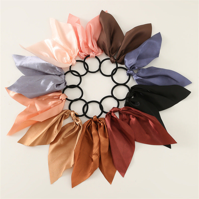 Elastici per Capelli Minimalisti in Raso con Piccoli Fiocchi Set da 10 Pezzi per Bambini