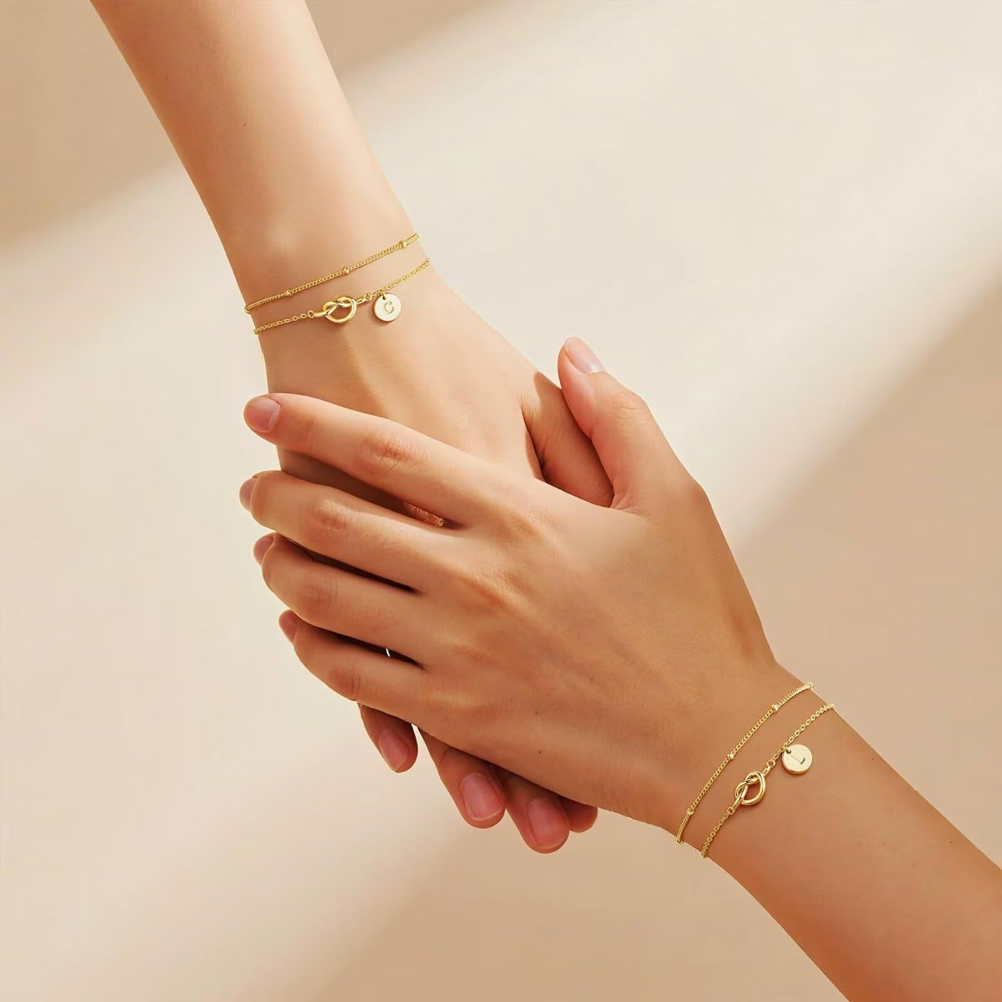 Fashion Layered Stainless Steel Letter Bracelet for Women