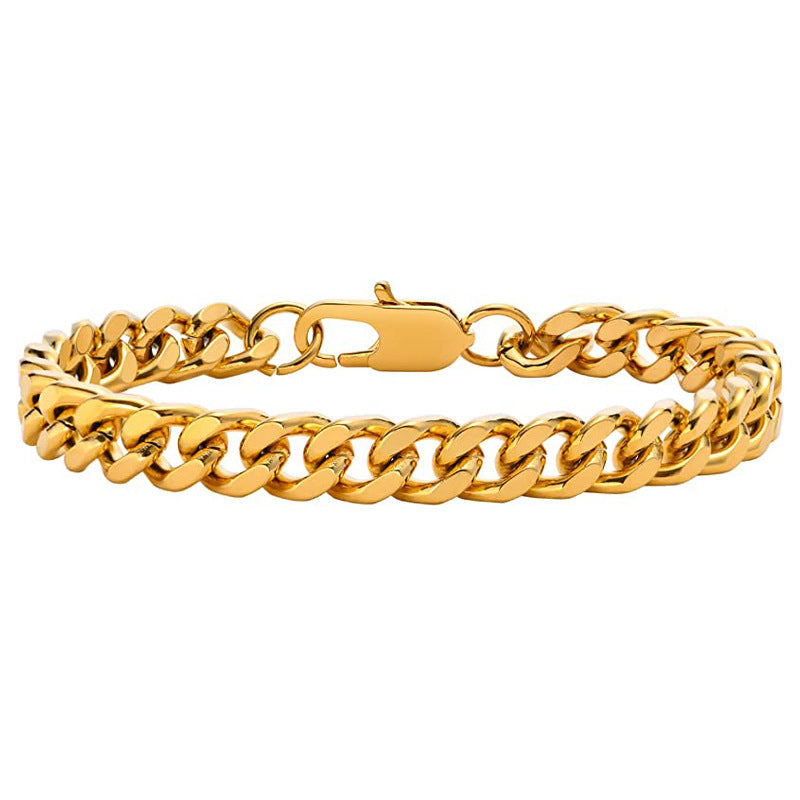 Bracciale geometrico da uomo in acciaio inossidabile con finitura lucida