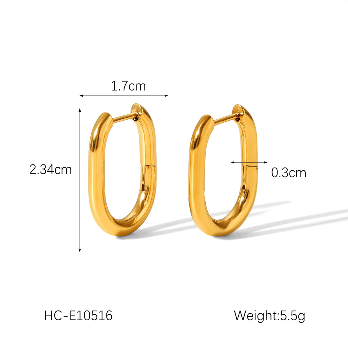 Minimalist Geometric Stainless Steel Gold-Plated Earrings for Women Hypoallergenic Titanium Steel Ear Jewelry