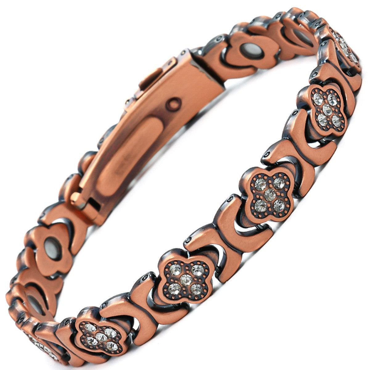Bracciale regolabile da donna in lega placcata con strass a goccia, stile lusso minimalista