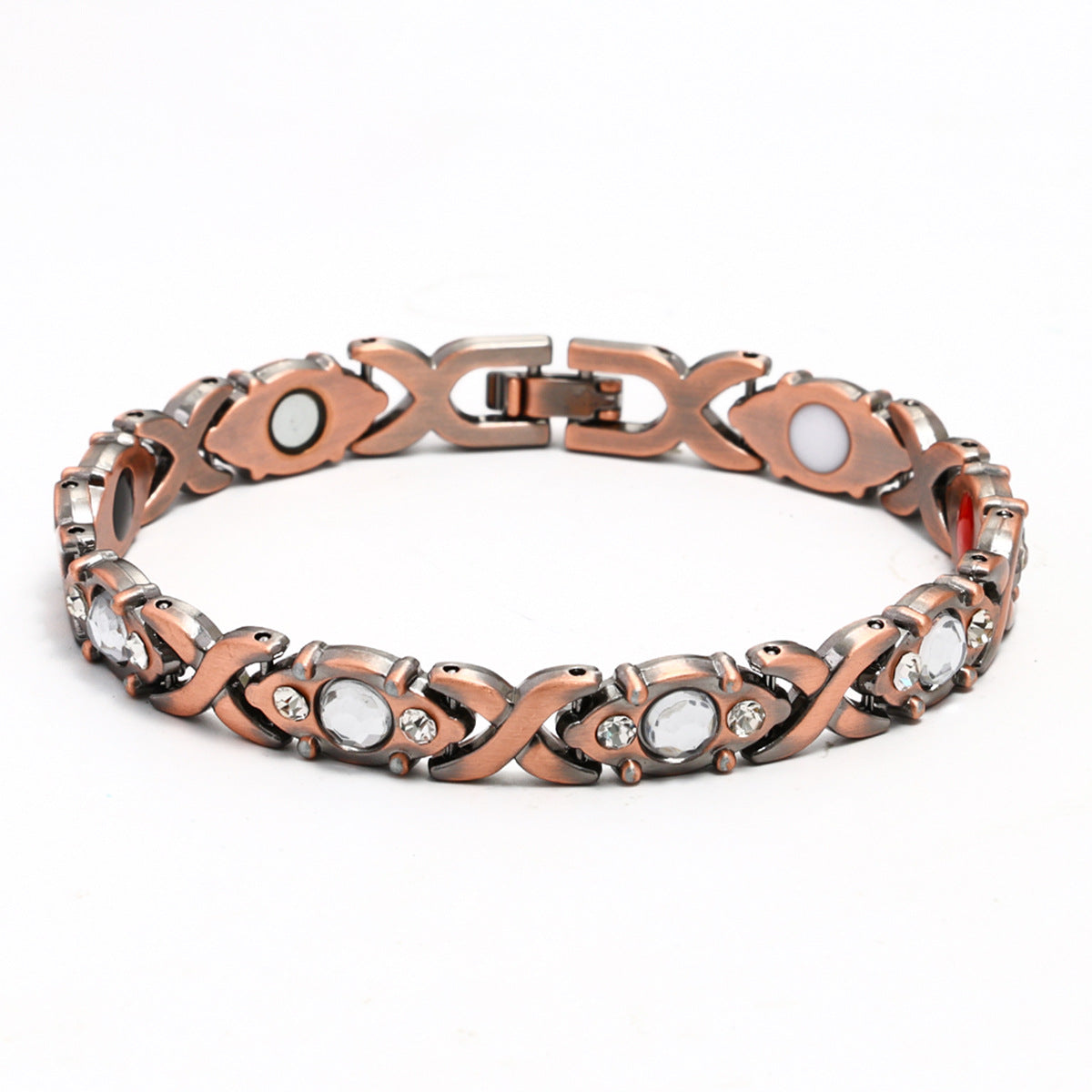 Bracciale regolabile da donna in lega placcata con strass a goccia, stile lusso minimalista
