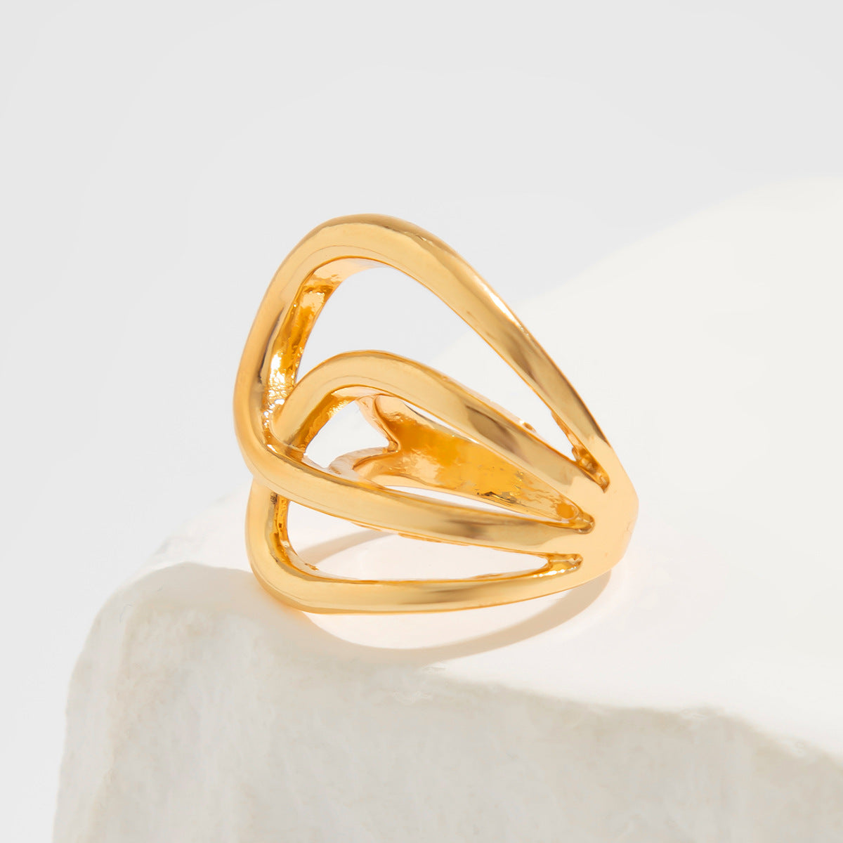 Minimalist Irregular Geometric Zinc Alloy Plated Wide Cuff Bracelet Set