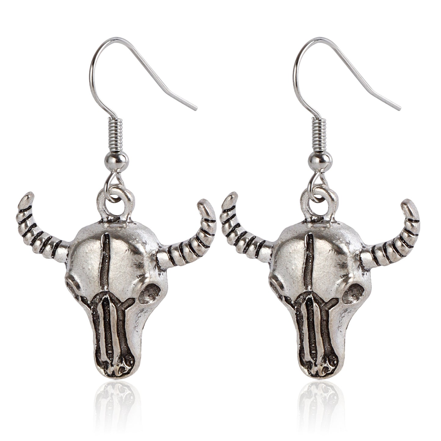 Pendientes de aro de metal geométricos estilo Punk Western con borlas y colgante de cactus para mujer