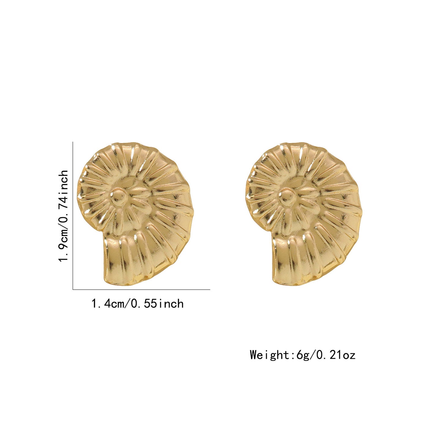 Orecchini da donna casual in acciaio inossidabile a forma geometrica di stella marina, conchiglia e granchio