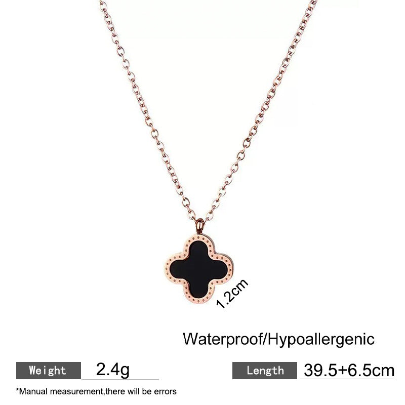 Sweet Streetwear Heart Geometric Titanium Steel Plated Necklace Unisex Cable Chain