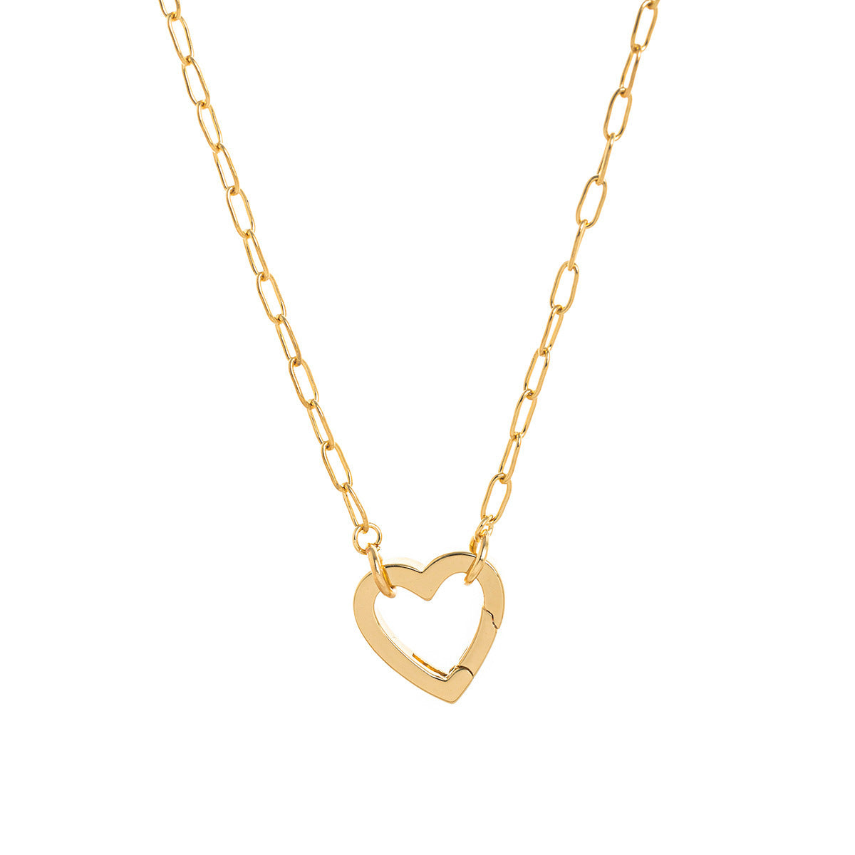 Minimalist 18K Gold Plated Round Square Geometric Stainless Steel Pendant Necklace