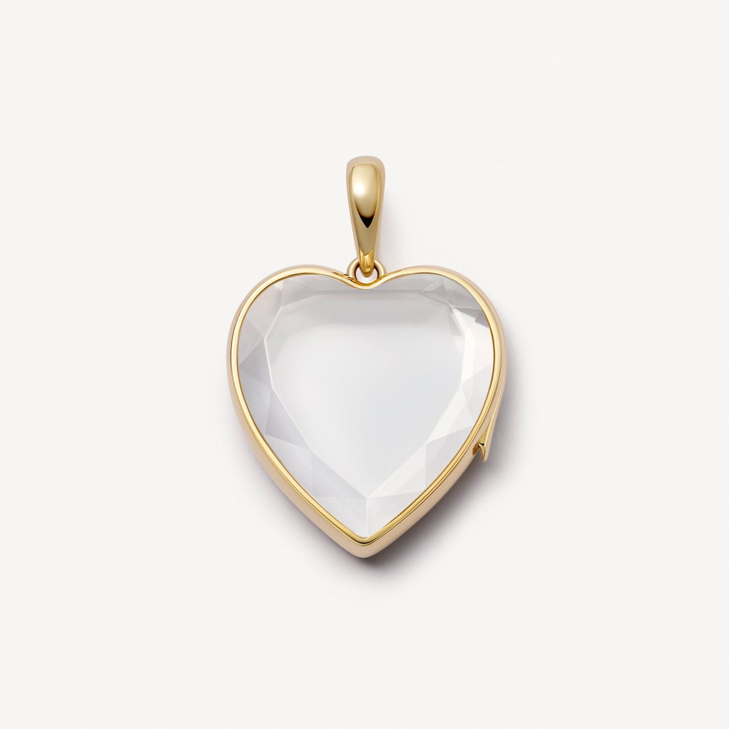 Vintage 18K Gold Plated Brass Round Geometric Locket Pendant Charm Bar with Cable Chain