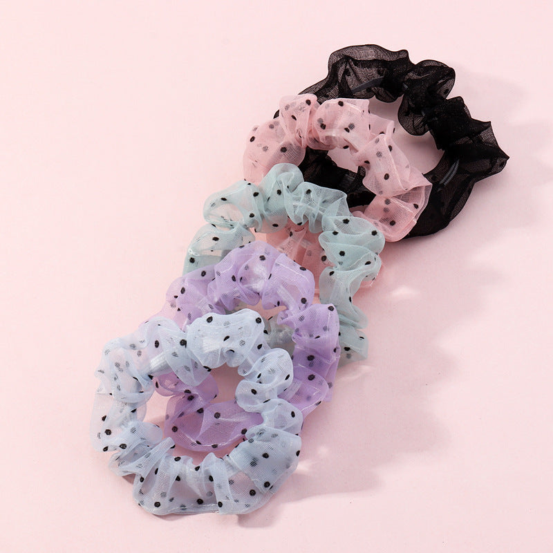Elegante Fermacapelli Francese in Tulle con Fiocco Arricciato e Design a Coda di Cavallo Alta per Ragazze