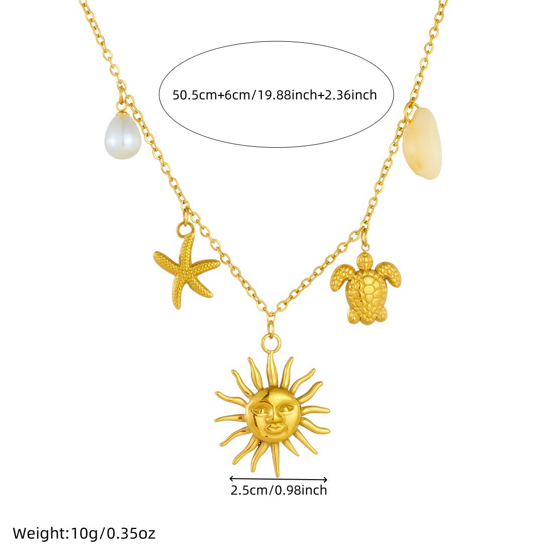 Minimalist Gold Plated Stainless Steel Animal Star Moon Pendant Necklace for Women