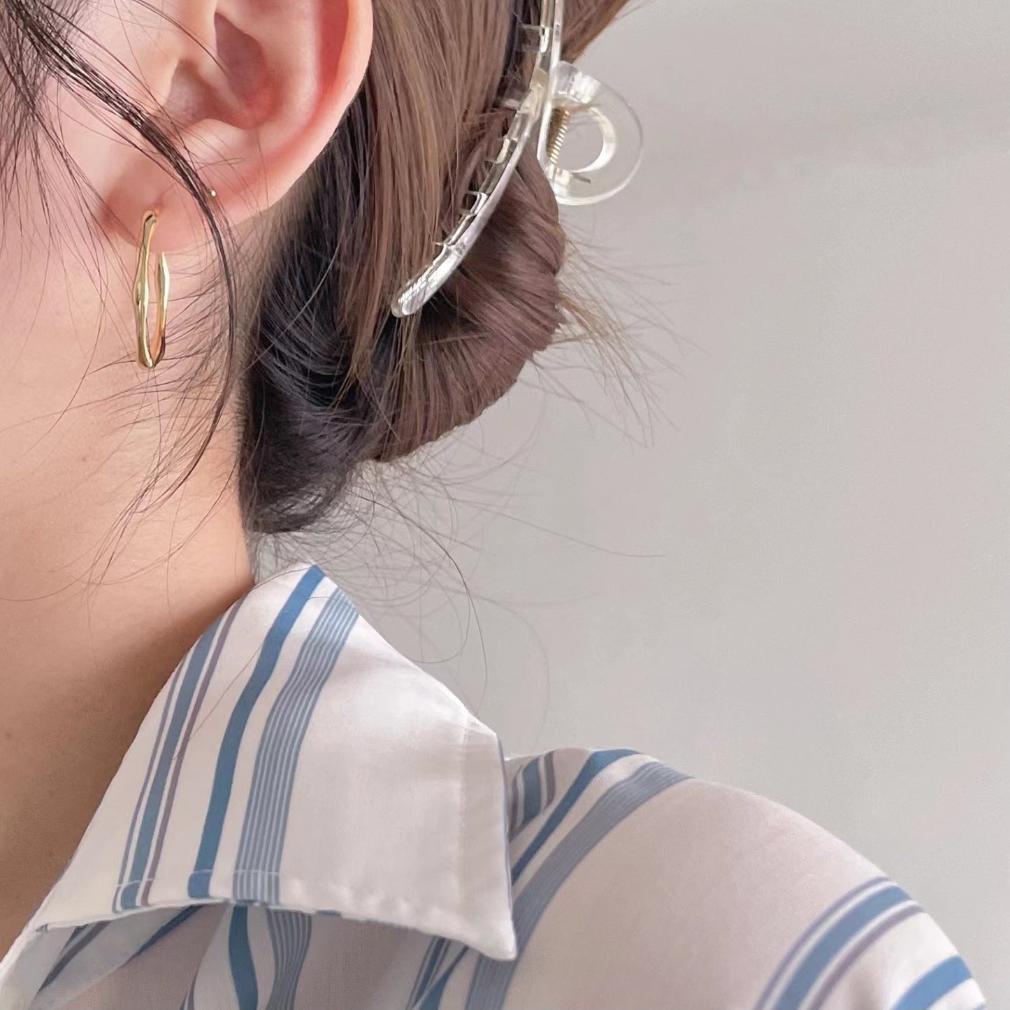 Orecchini a Cuore Geometrici Minimalisti in Argento Sterling 925