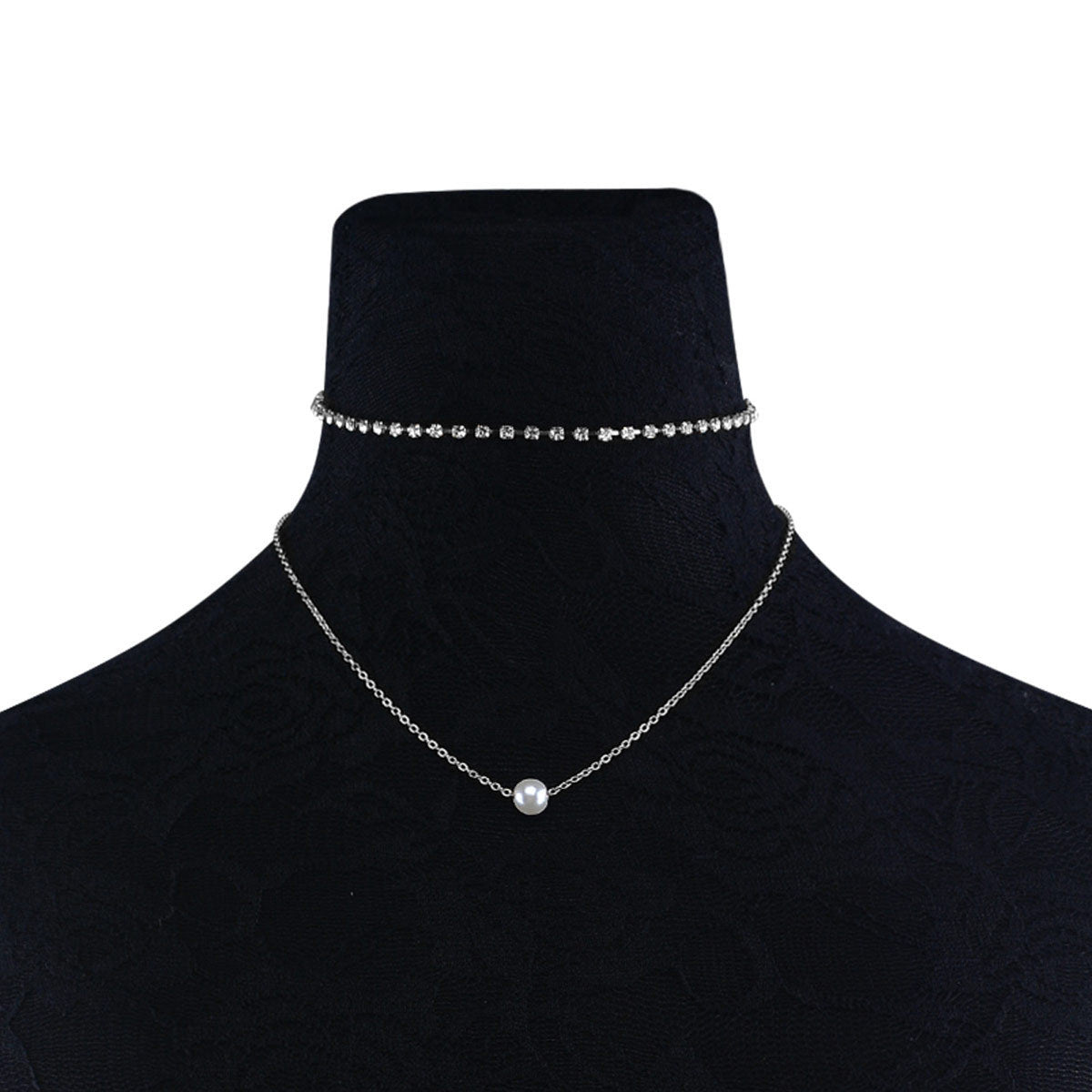 Multi-Layer Pearl Pendant Necklace for Women with Rhinestone Inlay Snake Bone Chain Tassel Detail Minimalist Letter Number Word Design Vintage Artistic Jewelry