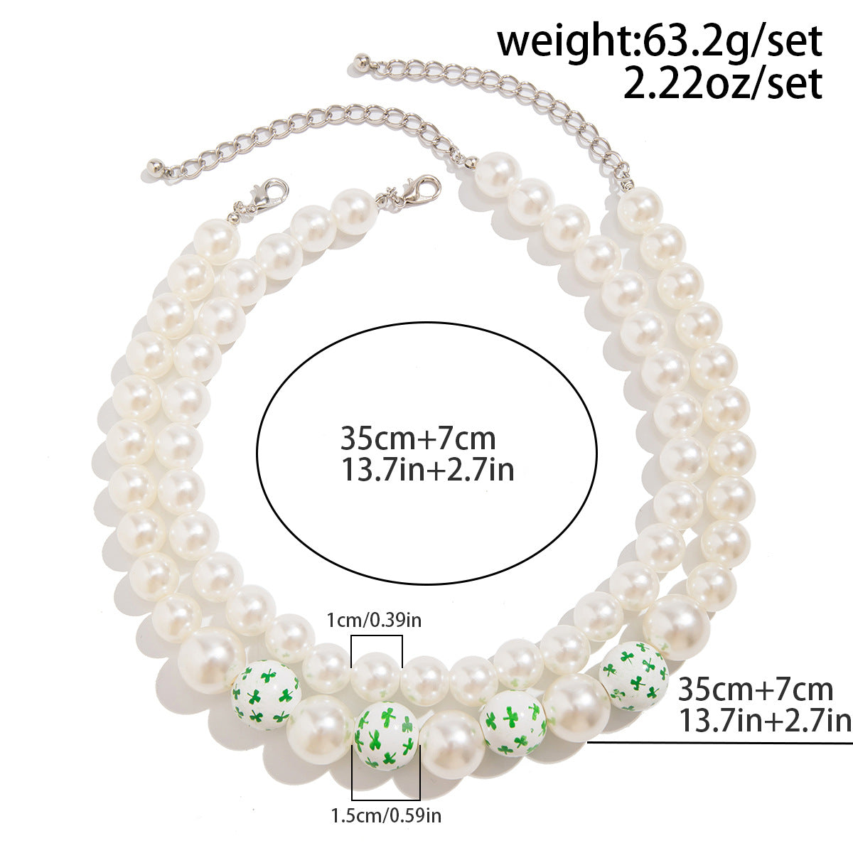 Minimalist Love Letter Pendant Necklace with Imitation Pearl Beads on Pearl Chain for Women