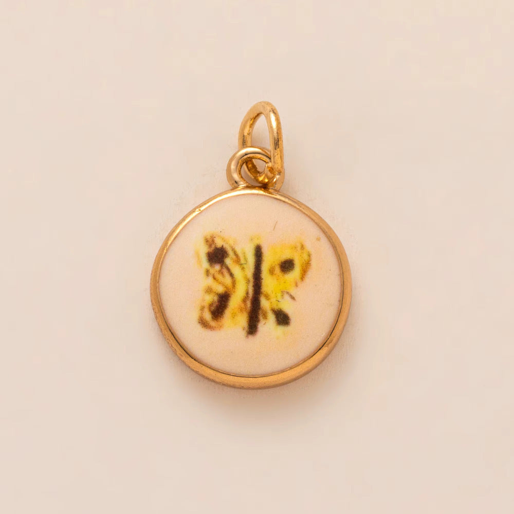 Minimalist Luxury 18K Gold Plated Brass Animal Pendant with Cubic Zirconia Charm Bar for Unisex