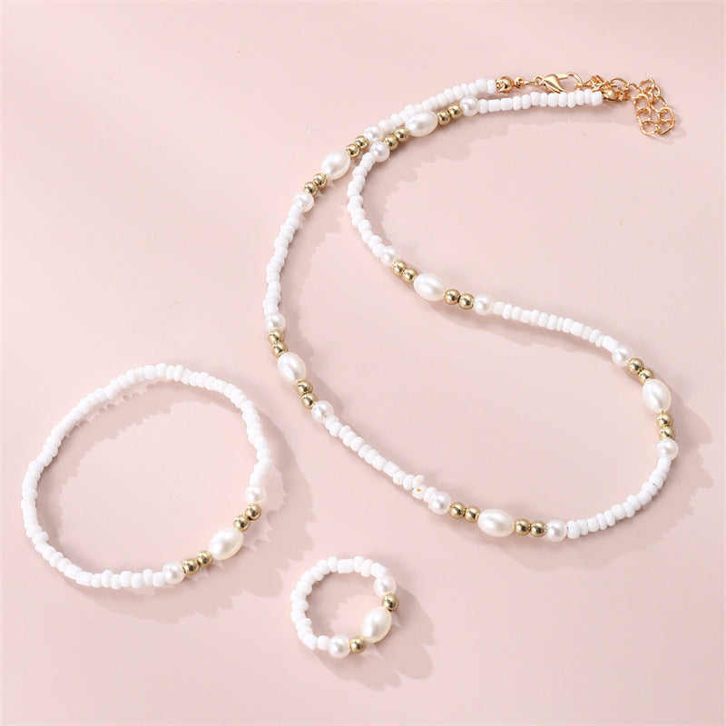 Minimalist Butterfly Pendant Necklace Set for Kids with Resin Beads and Alloy Charm on Ball Chain