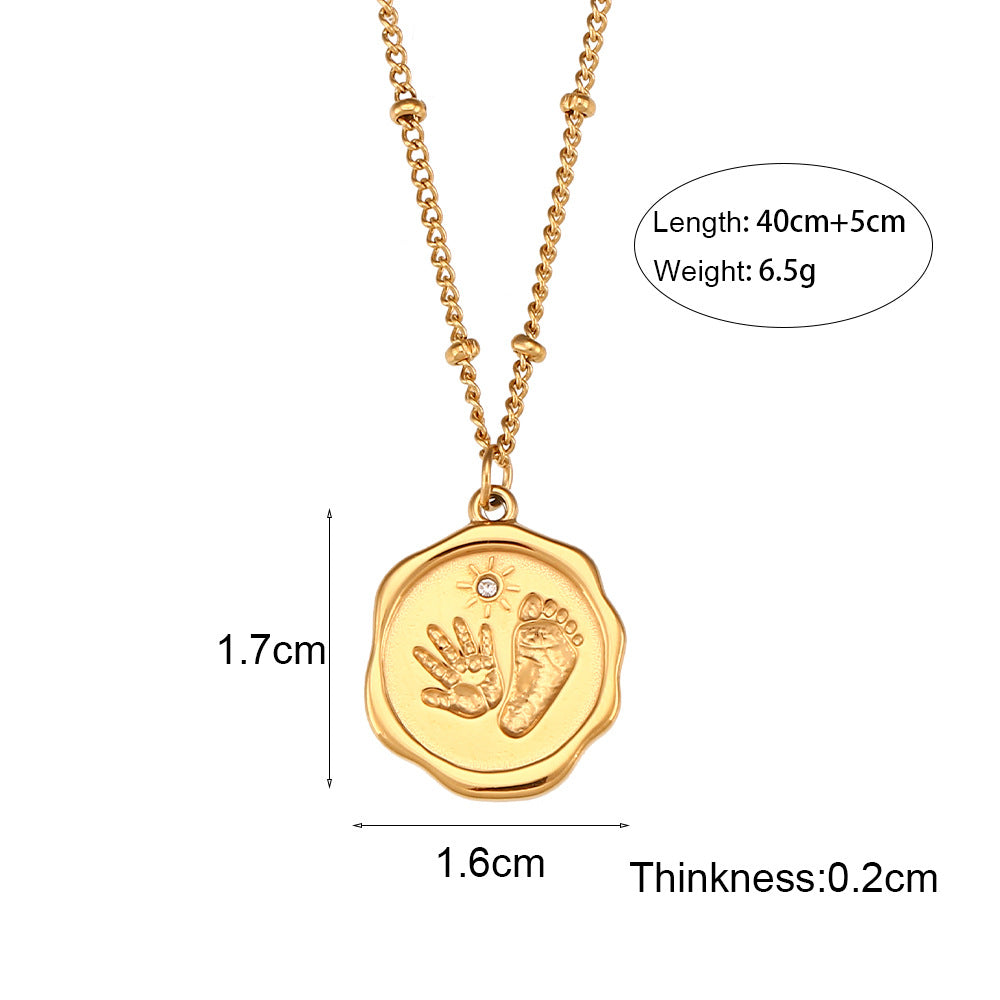 Fashionable Geometric Hexagon Pendant Necklace for Women in Stainless Steel with Plated Finish