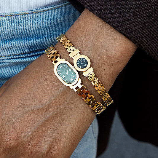 Minimalist Stainless Steel Watch Bracelet for Women with Plated Finish Titanium Steel Jewelry