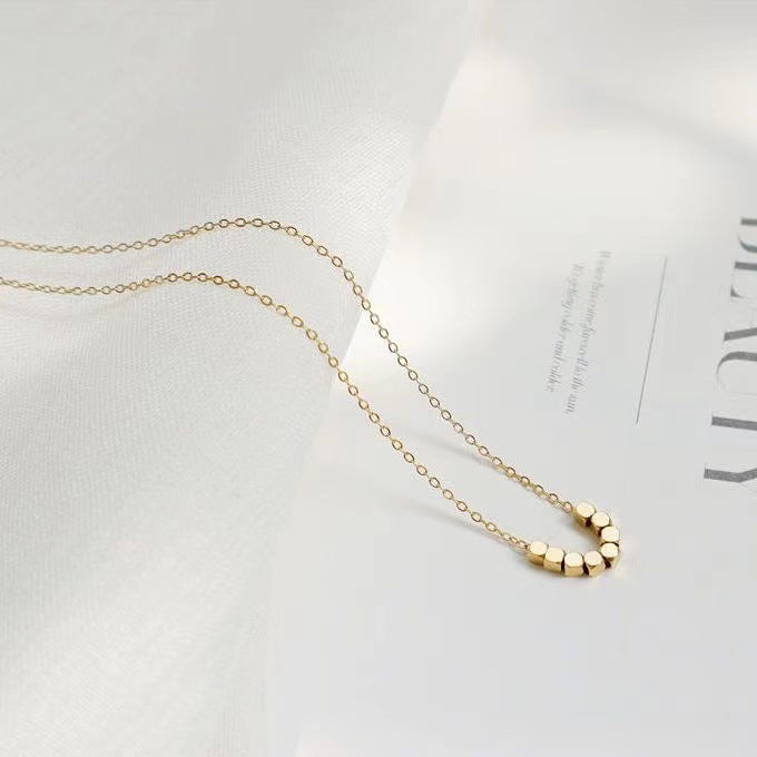 Geometric Square Stainless Steel Necklace for Women with Plated Finish and O-Chain
