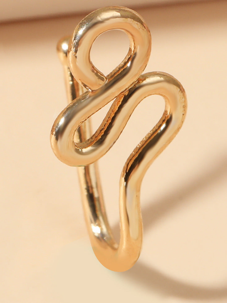 Clip per il naso a forma di U con stella e cuore placcata in rame vintage con zirconia cubica