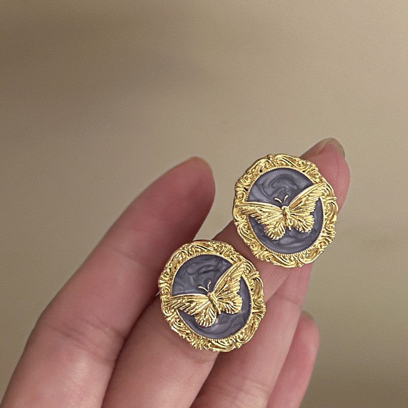 Pendientes de Flores Geométricas con Incrustaciones de Diamantes de Imitación en Cobre Bañado y Postes de Acero Inoxidable para Mujer, Joyería de Oreja de Lujo Minimalista y de Moda para el Día a Día