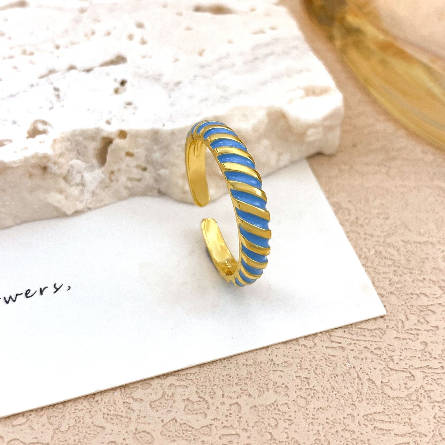 Minimalist Luxury Geometric Open Ring Alloy Gold Plated Women's Jewelry