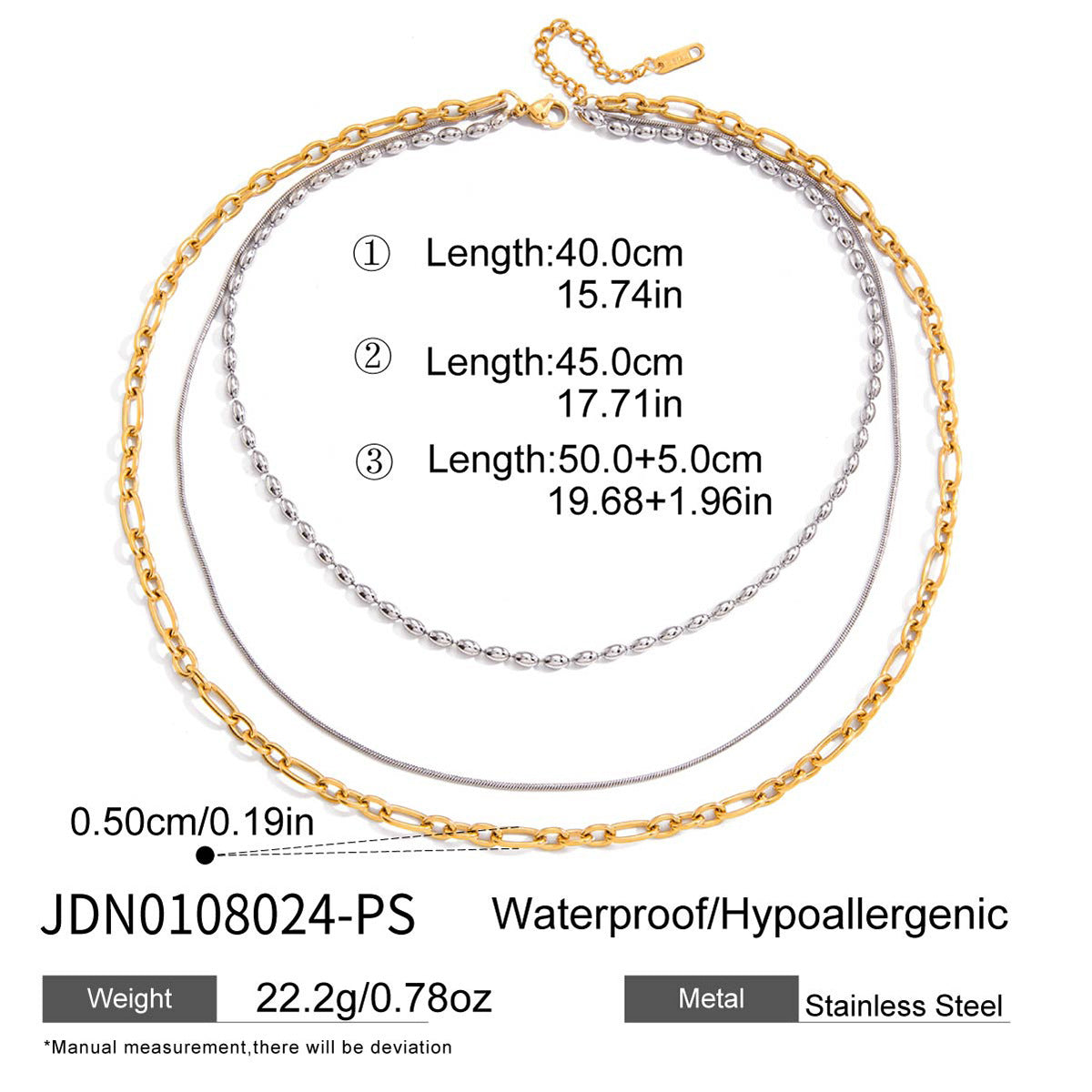 Collana da donna minimalista geometrica in acciaio al titanio placcato con dettagli sottili in acciaio inossidabile catena clavicola