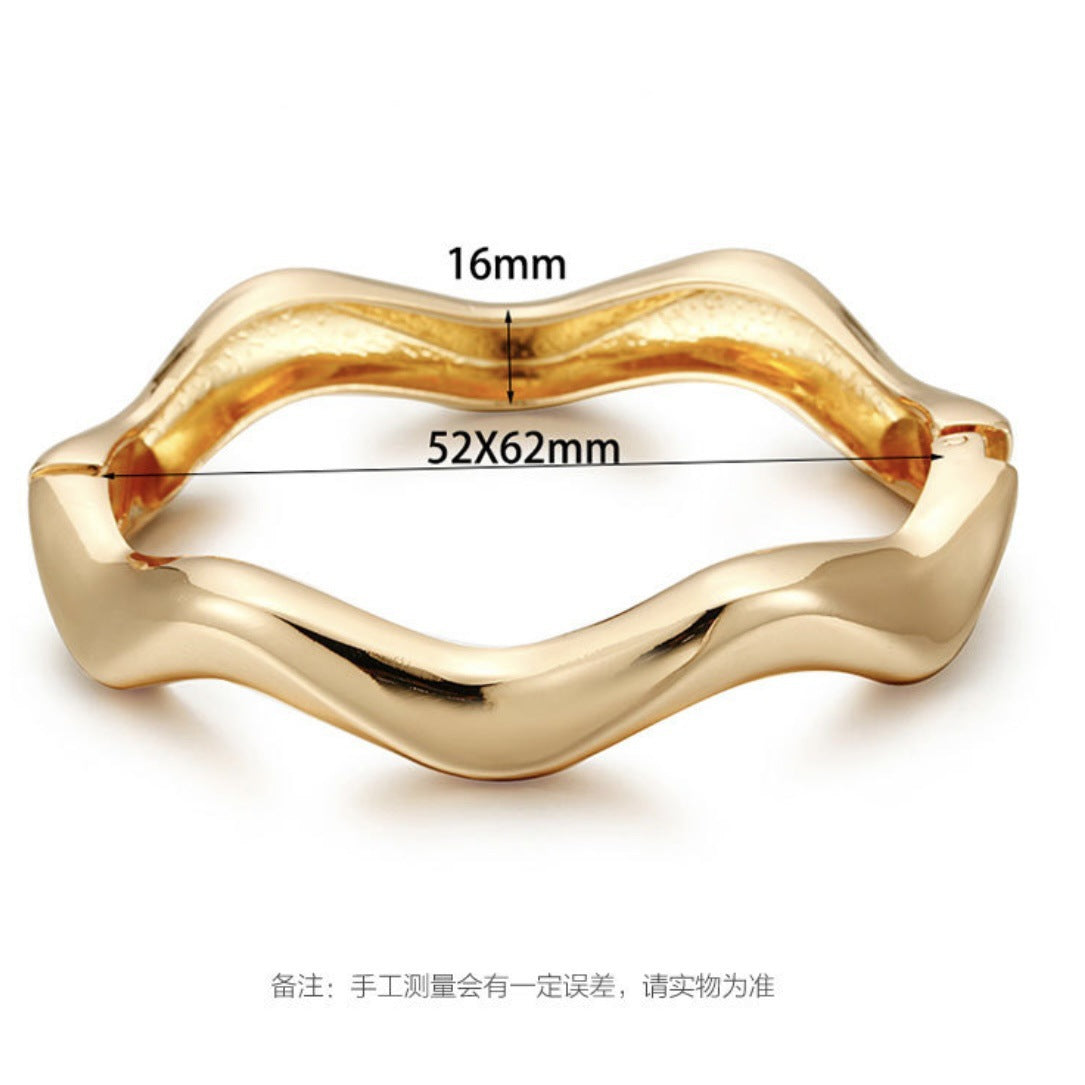 Bracciale in lega placcata a forma geometrica irregolare
