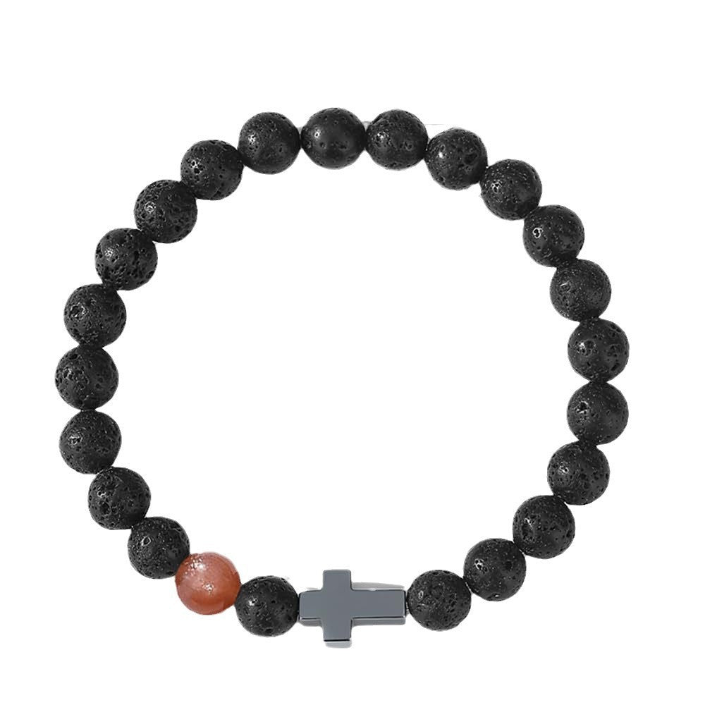 Natural Matte Agate and Turquoise Geometric Beaded Bracelet Unisex Handmade Stone Jewelry