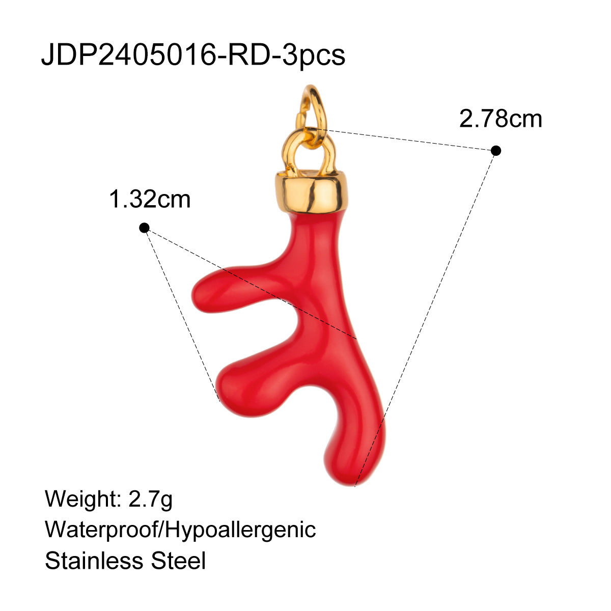 Charm a barra con perle minimalista in acciaio inossidabile per accessori fai-da-te di gioielli da donna