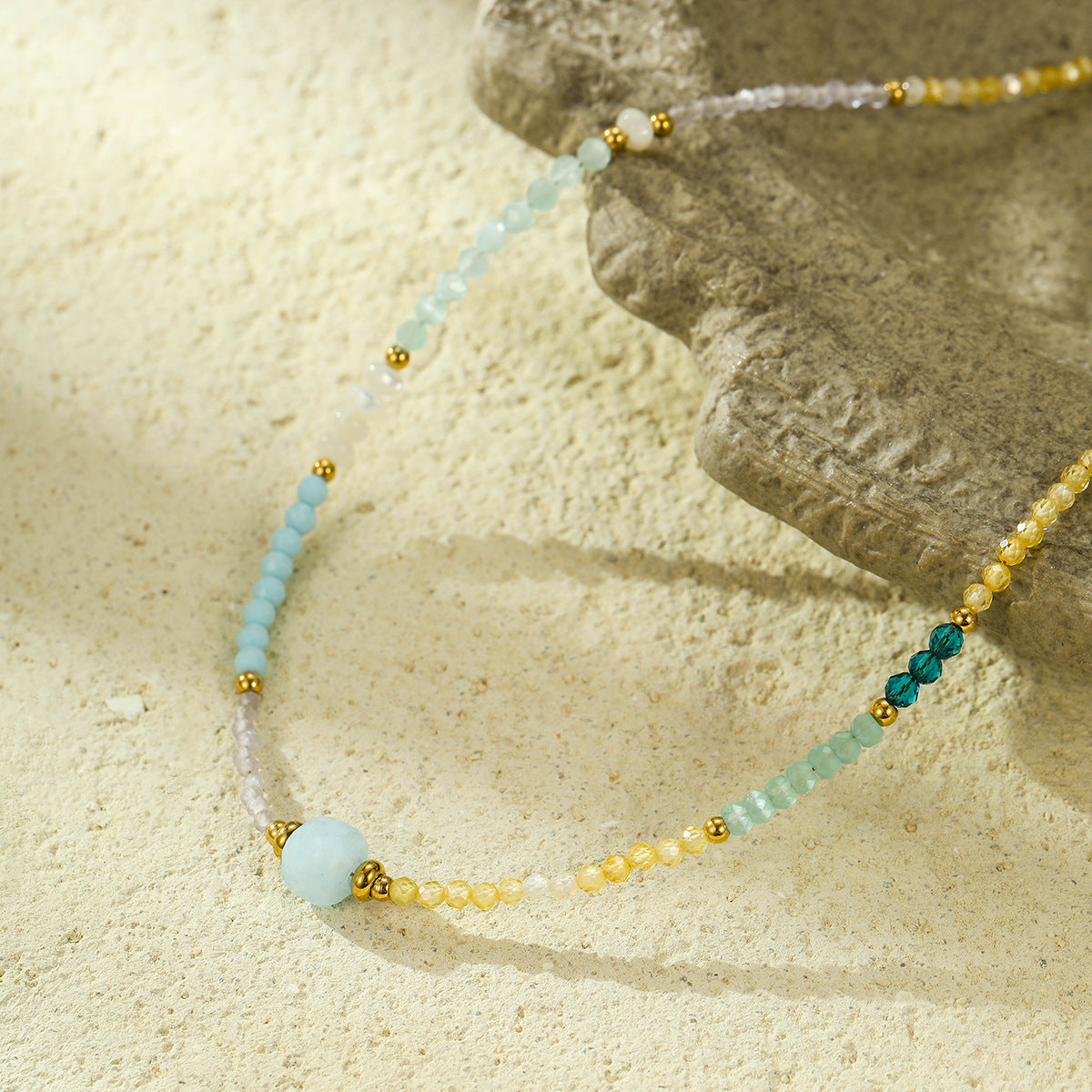 Elegante Collana con Pendente in Acciaio Inossidabile con Perline, Stile OL, Placcata, da Donna