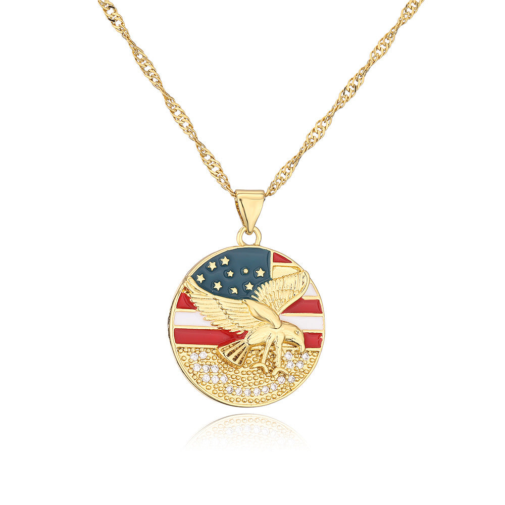 Collana con Pendente Geometrico Minimalista in Rame Placcato Oro Vero e Finitura Smaltata da Donna