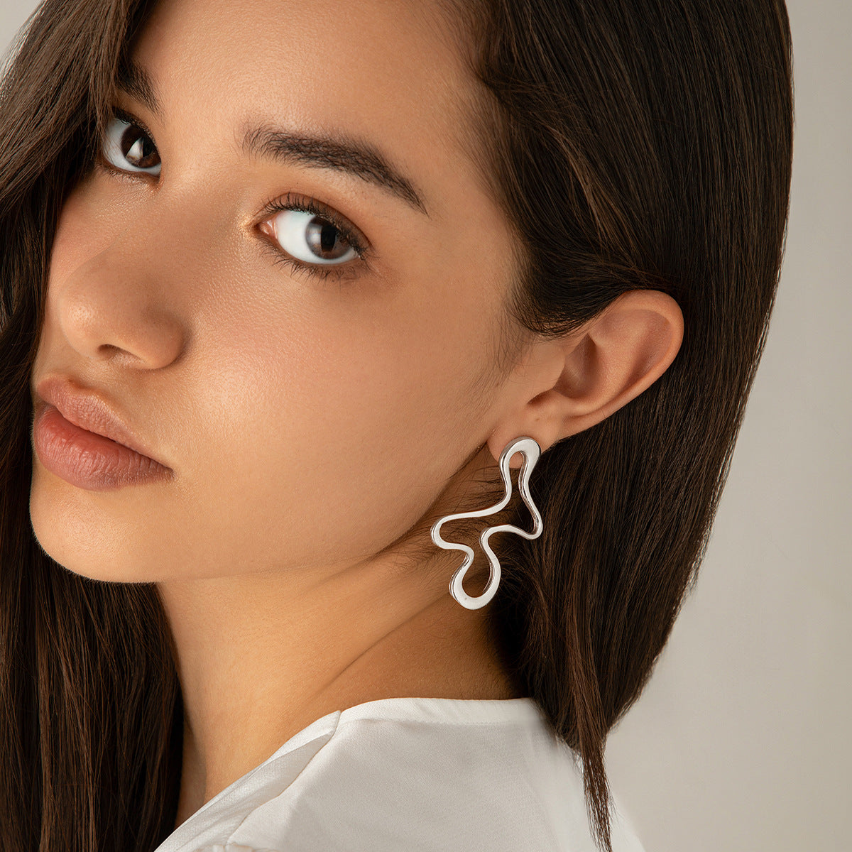 Personalized Geometric Heart Teardrop Zinc Alloy Plated Earrings for Women