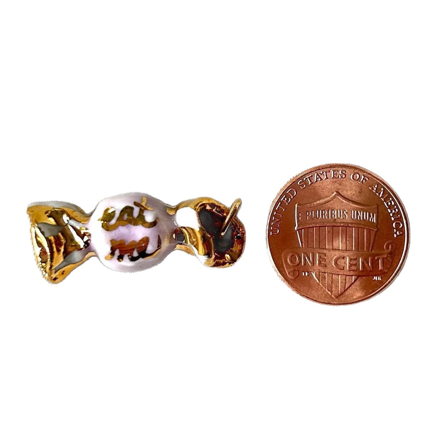 Vintage 18K Gold Plated Round Brass Drip Oil Candy Charm Bar