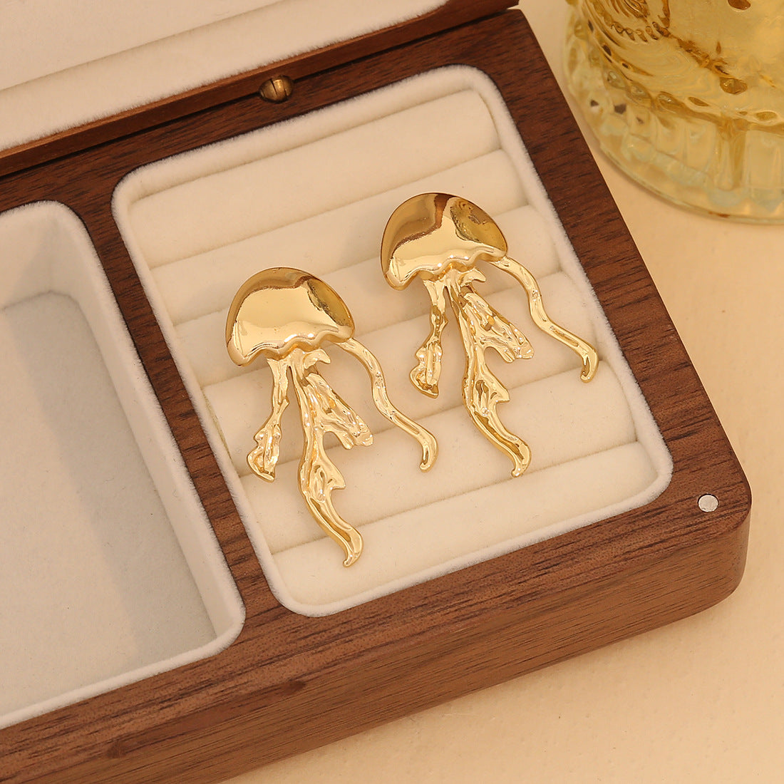 Playful Octopus Stud Earrings in Stainless Steel with Plated Finish for Women