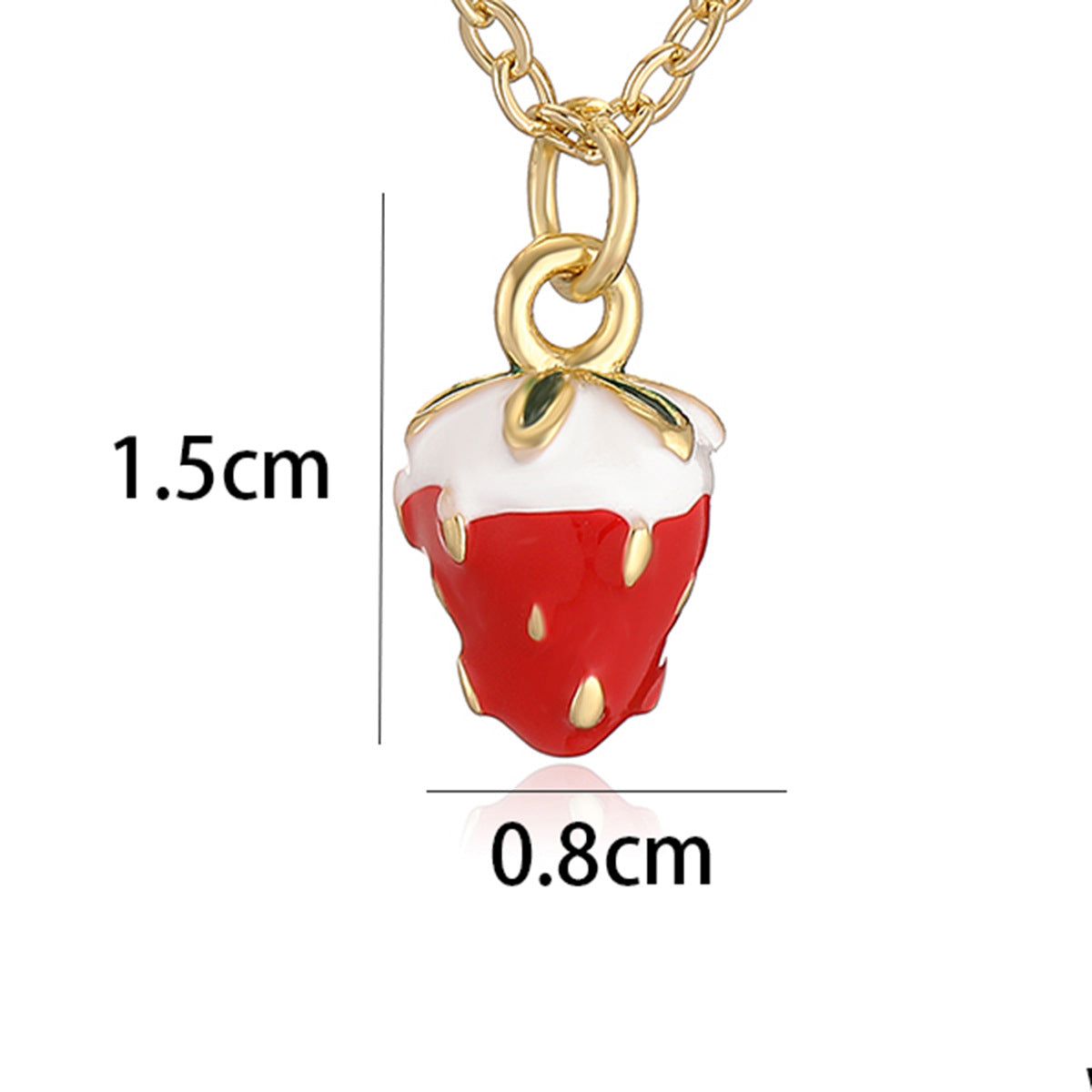 Barra de Abalorio de Frutas Esmaltadas Minimalistas con Baño de Oro de 18K