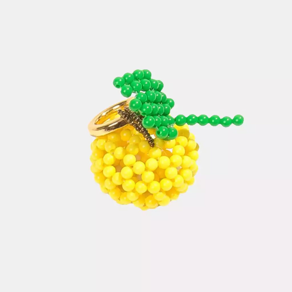 Barra con Charm a Sfera Vintage Placcata Oro 18K in Lega, Serie Frutta
