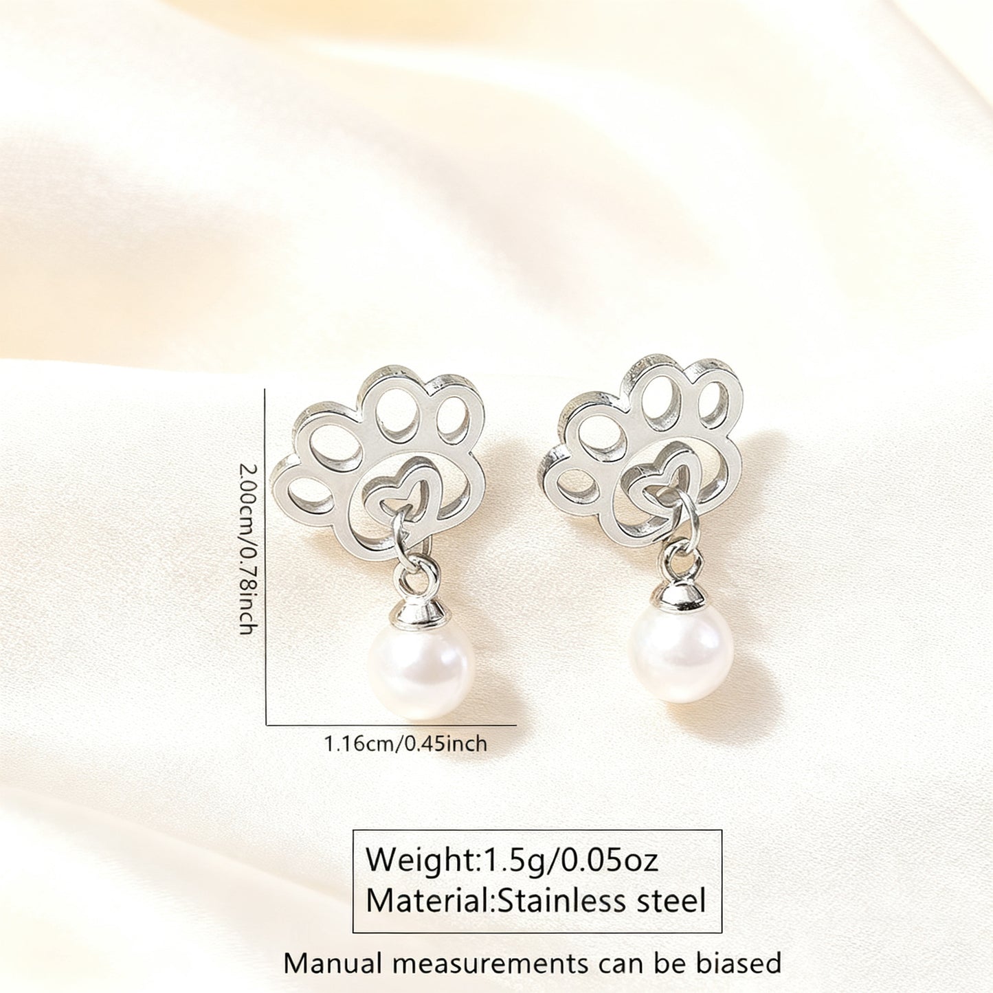 Orecchini a perno da donna in acciaio inossidabile placcato, design minimalista, elegante, geometrico, a zampa di gatto