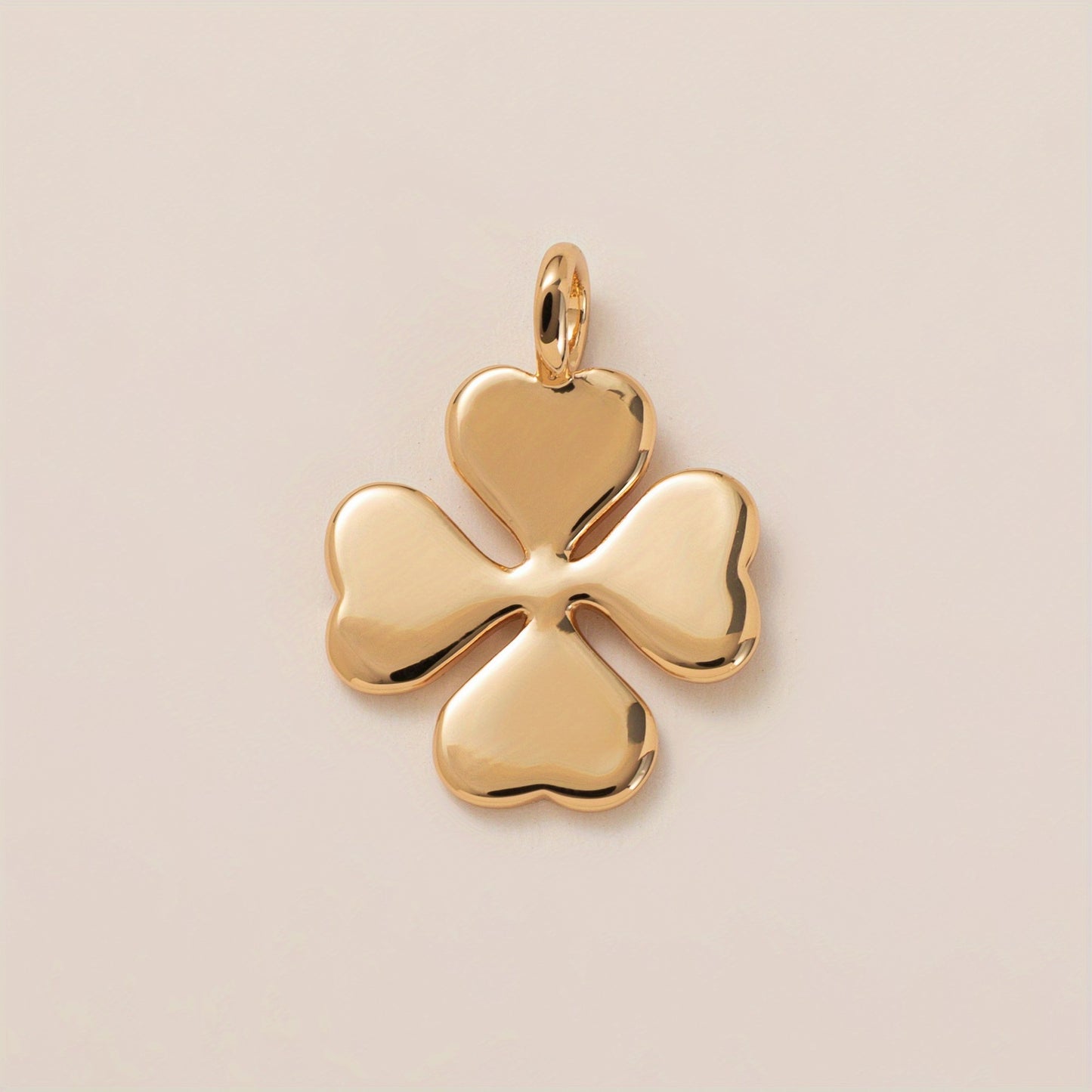 Sweet 14K Gold Plated Brass Floral Pearl Heart Star Geometric Plant Pendant Necklace Charm Bar