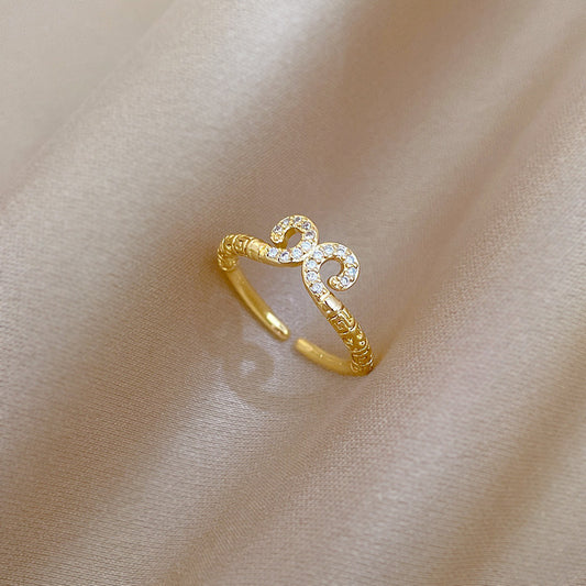 Anillo minimalista ajustable con diseño de corona de Wukong, mitología negra, de latón para mujer