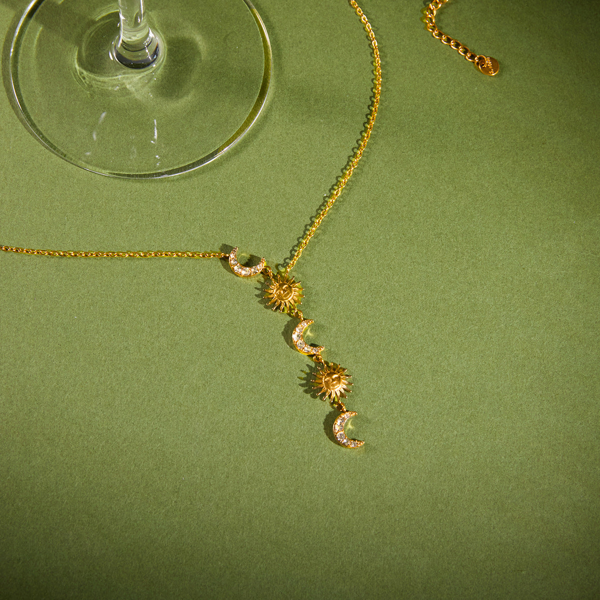 Geometric Stainless Steel PVD Plated Y-Chain Necklace for Women