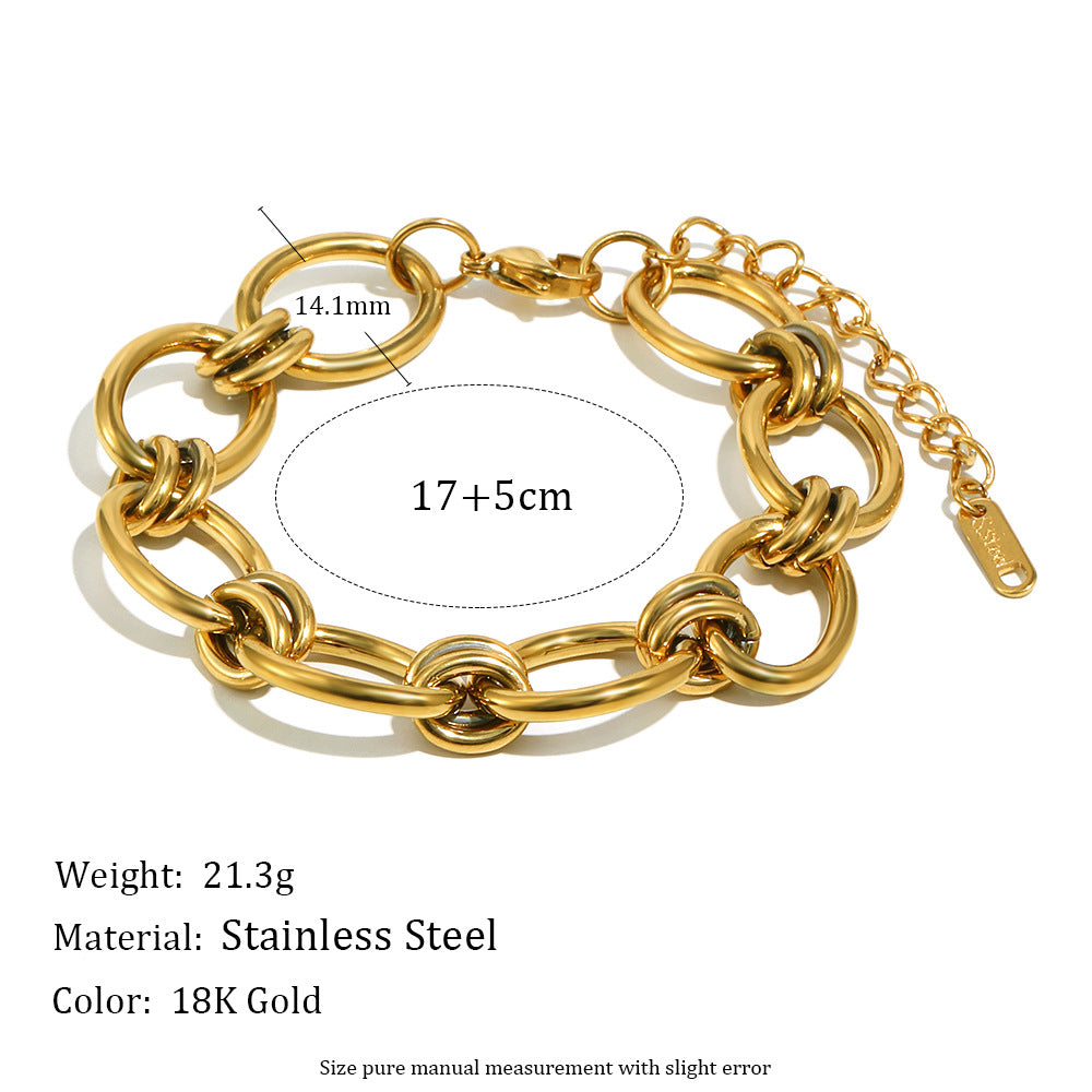 Hip-hop Elegant Geometric Stainless Steel Gold Plated Necklace for Women