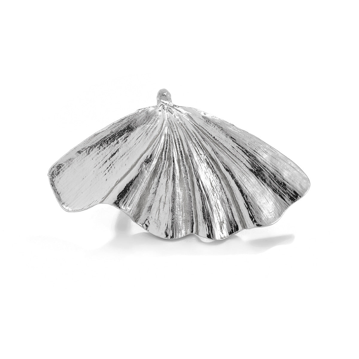 Anello da Donna Minimalista a Foglia di Ginkgo in Lega con Finitura Placcata
