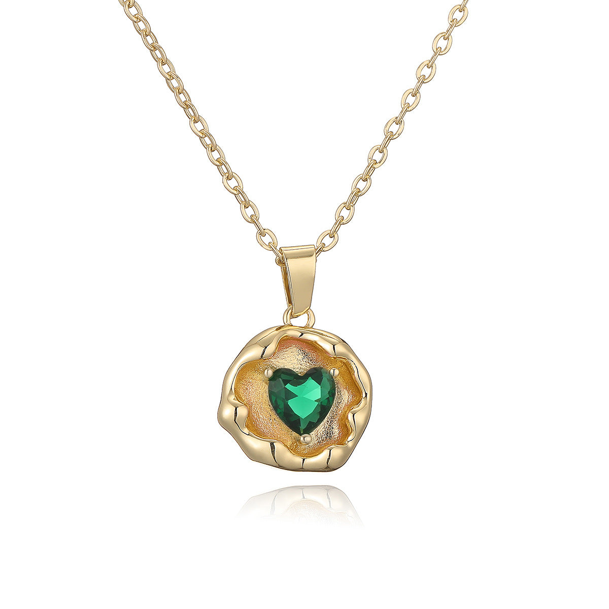 Minimalist Geometric Pendant Necklace for Women with Gold-Plated Copper and Zircon, Elegant Locket-Style Clavicle Chain