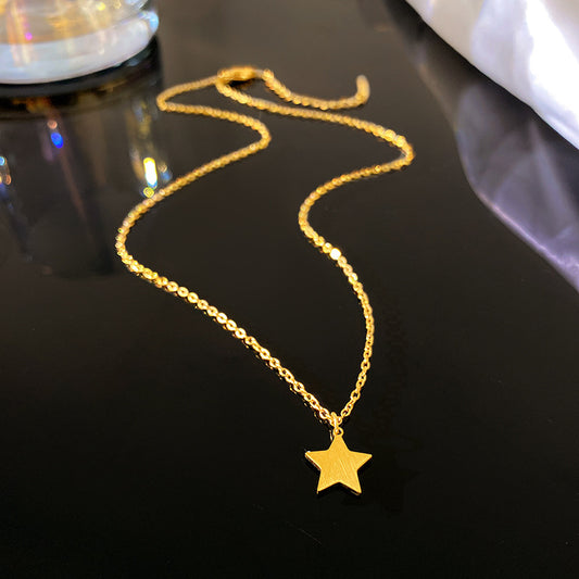 Minimalist Luxury Star Titanium Steel Plated Necklace Unisex